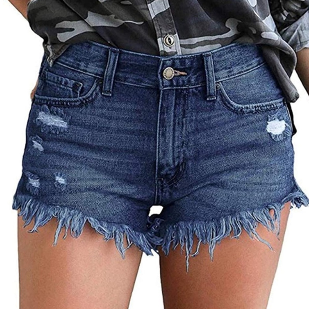Women's Cut Off Denim Jean Shorts Ripped Distressed